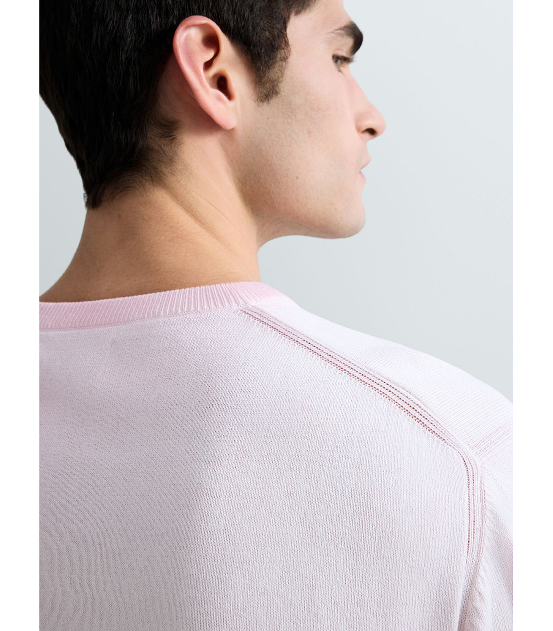 オンブレコットンクルーネックロングスリーブセーター 詳細画像 ペールピンク 7